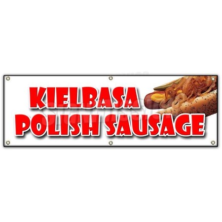 KIELBASA POLISH SAUSAGE BANNER SIGN Grilled Polski Homemade Sandwich
